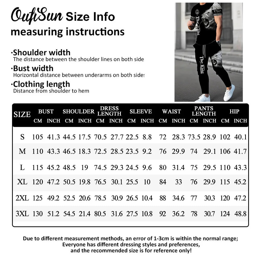 Gradient Purple Casual Men's Round-neck Short-sleeved Shirt And Casual Long Pants, Outdoor Street Fashion Men's 2pcs Autumn Set