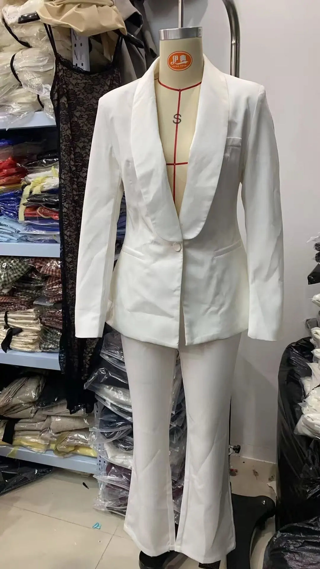 HH 2026 Women New Fashion Solid 2-Piece Set Single Button Long Sleeve Blazer Jacket+High Waist Zipper Pockets Solid Long Pants