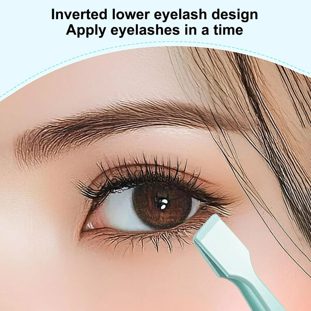 Stainless Steel Eyelash Cluster Applicator Tweezers Non-Slip Lash Applicator Tool for Lower Lashes Professional Makeup Salon