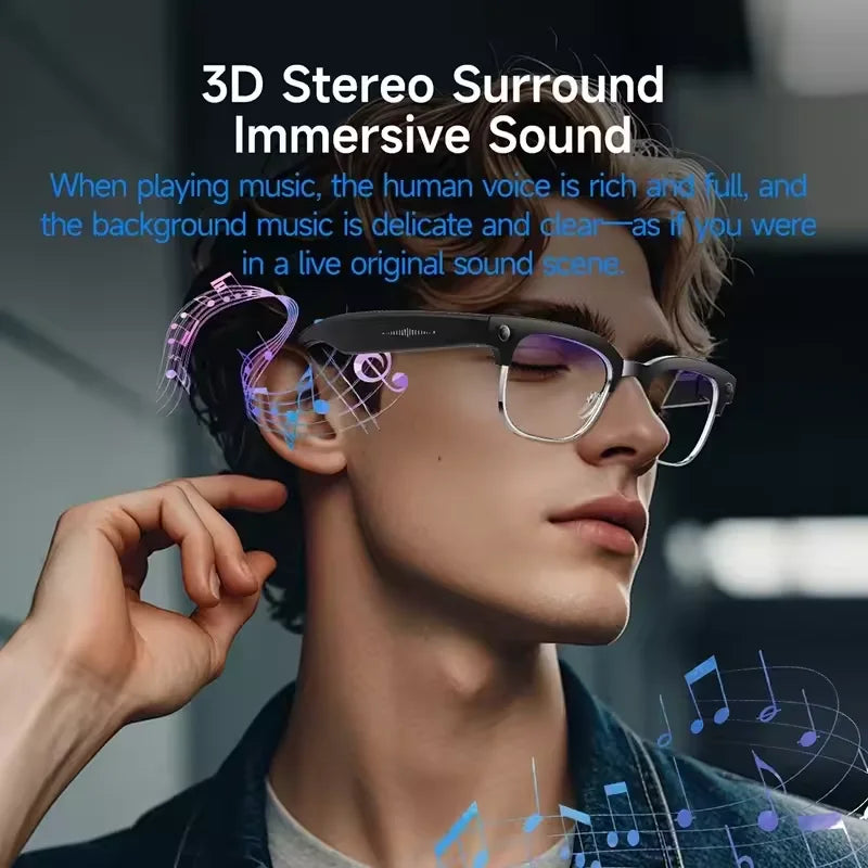 2026 New 4K HD 800W Pixel Dual-Camera Smart Glasses Men 1200P Video Recording AI Chat WIFI Transmission Translation Call Glasses