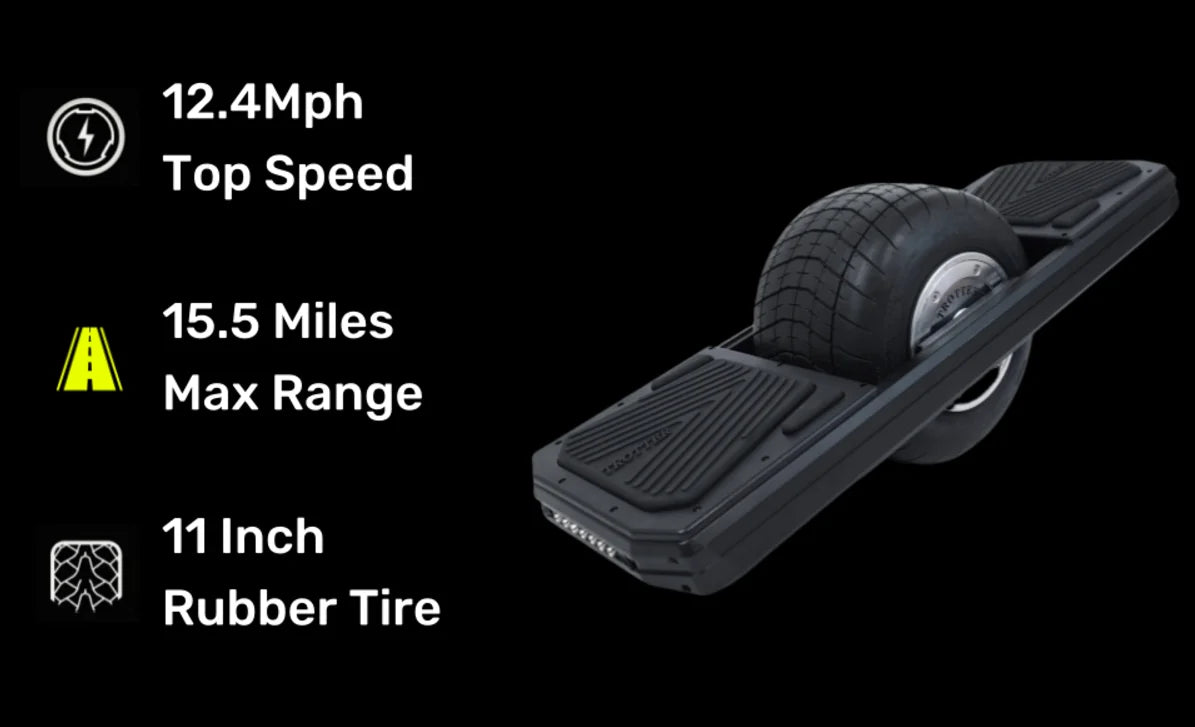 Trotter Electric Unicycle Electric Skateboard 12.4mph 11in Tire 250Wh Battery 700W Motor With One Wheel Only