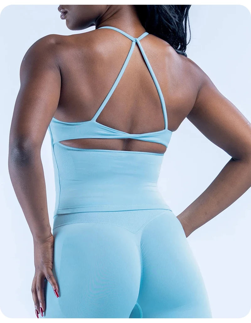 Sexy Women Sports Vest Soft Comfortable Sleeveless Tank Top Breathable Stretchy Gym Running Yoga Fitness Workout Tops