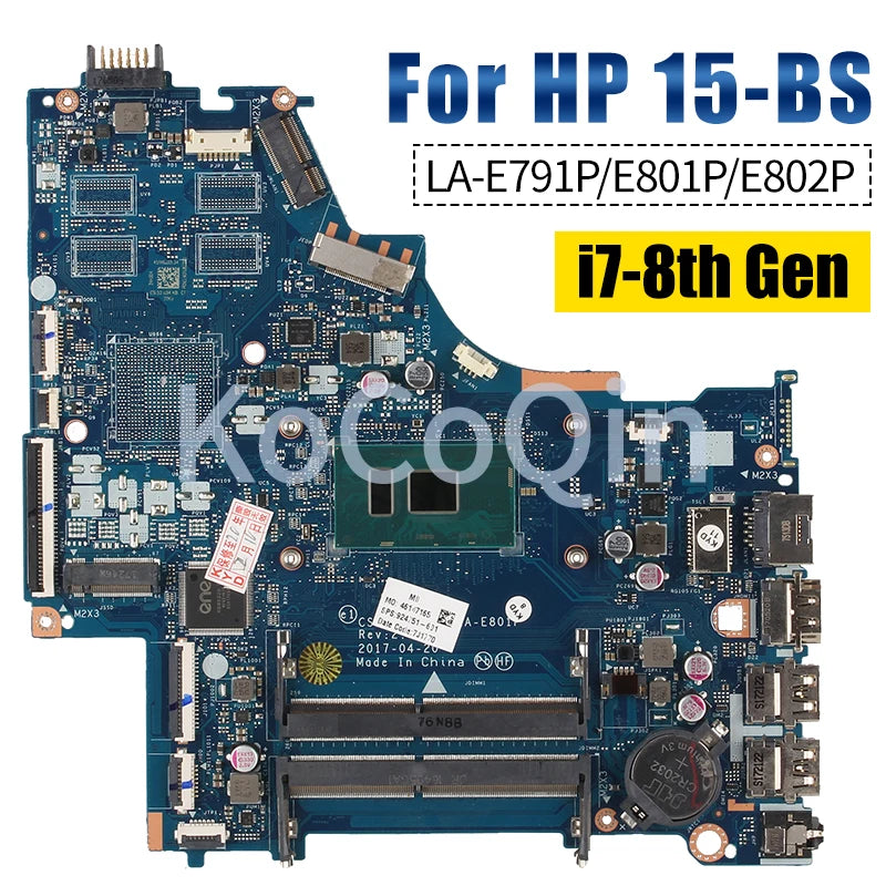 For HP 15-BS Notebook Mainboard LA-E791P LA-E801P LA-E802P Placa 924757-601 924750-001 i3i5i7 6/7/8th Laptop Motherboard Tested