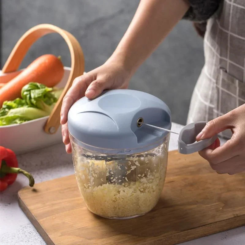 500/900ML Manual Meat Mincer Garlic Chopper Hand Pull Press Crusher Vegetable Grinder Chili Onion Cutter Kitchen Cooking Tools