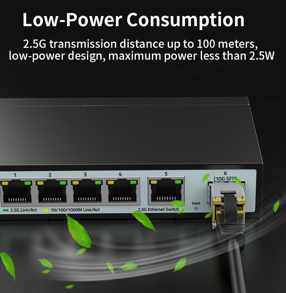 HORACO 10G SFP+ Module 2.5G Copper SFP Modules Optical Port Turn to RJ45 Ethernet Port Gigabit 1000M Transceiver Module