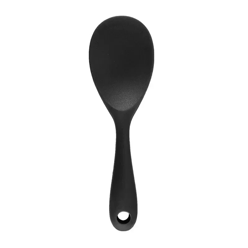 1Pcs Silicone Spoon Non-stick Cooking Spoon Anti-scalding Pot Rice High-temperature-resistant Spoon Durable Kitchen Gadgets