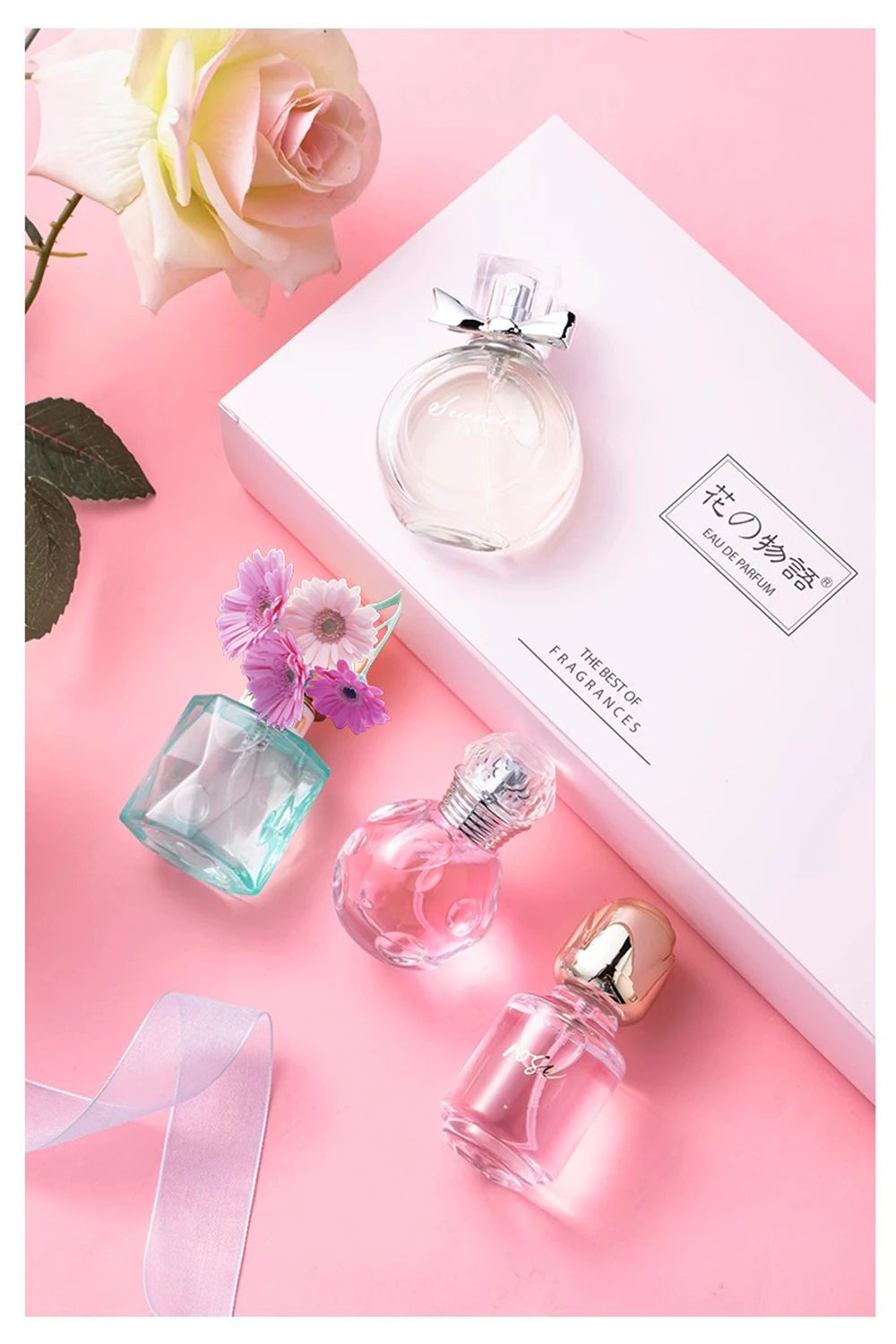 Original Brand Perfume Women Eau De Parfum Femme 100ml Importados Perfumes And Colognes Floral Scent Spray Gift Box 4Pcs Set