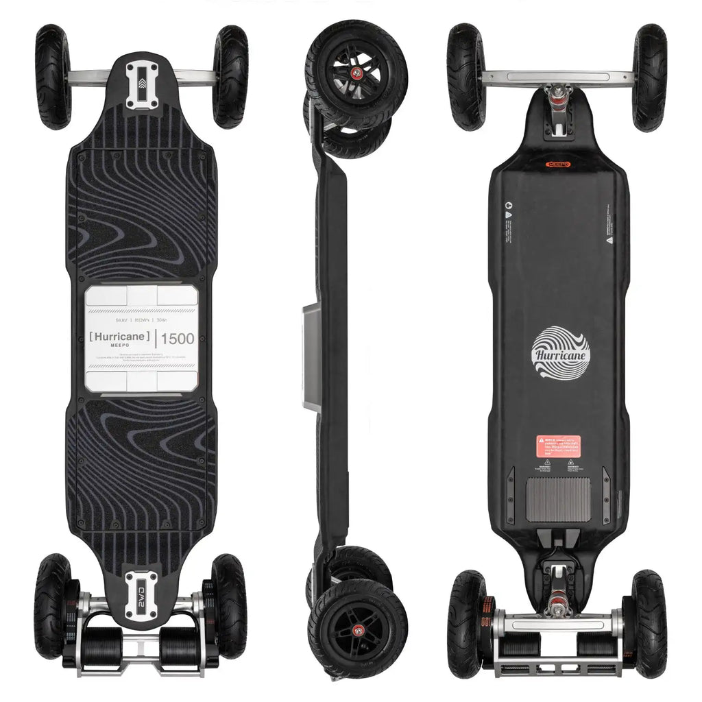 Meepo Hurricane 1500 series Top Speed: Up to 43 MPH / 70KPH Range: Up to 60 Miles / 100KM