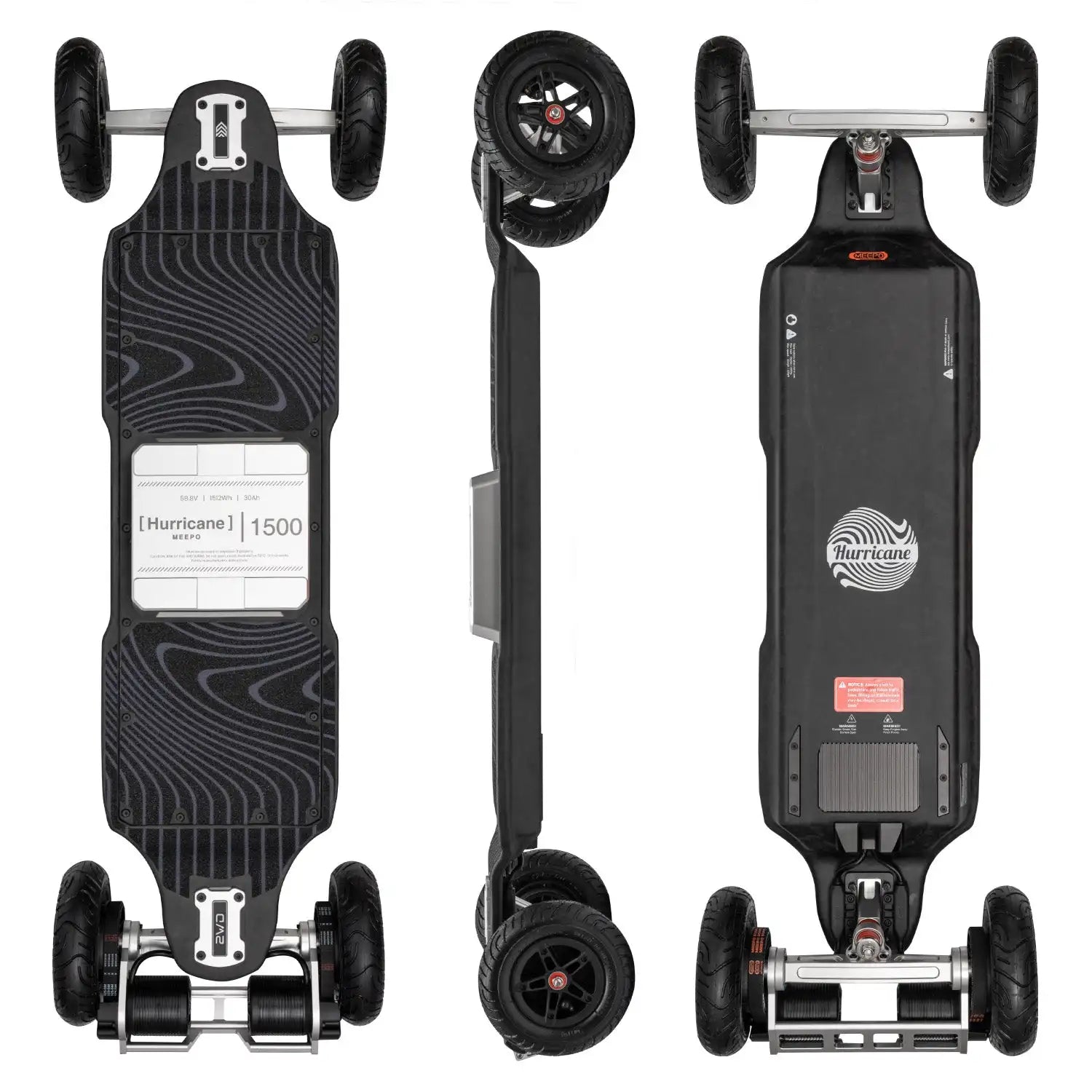 Meepo Hurricane 1500 series Top Speed: Up to 43 MPH / 70KPH Range: Up to 60 Miles / 100KM
