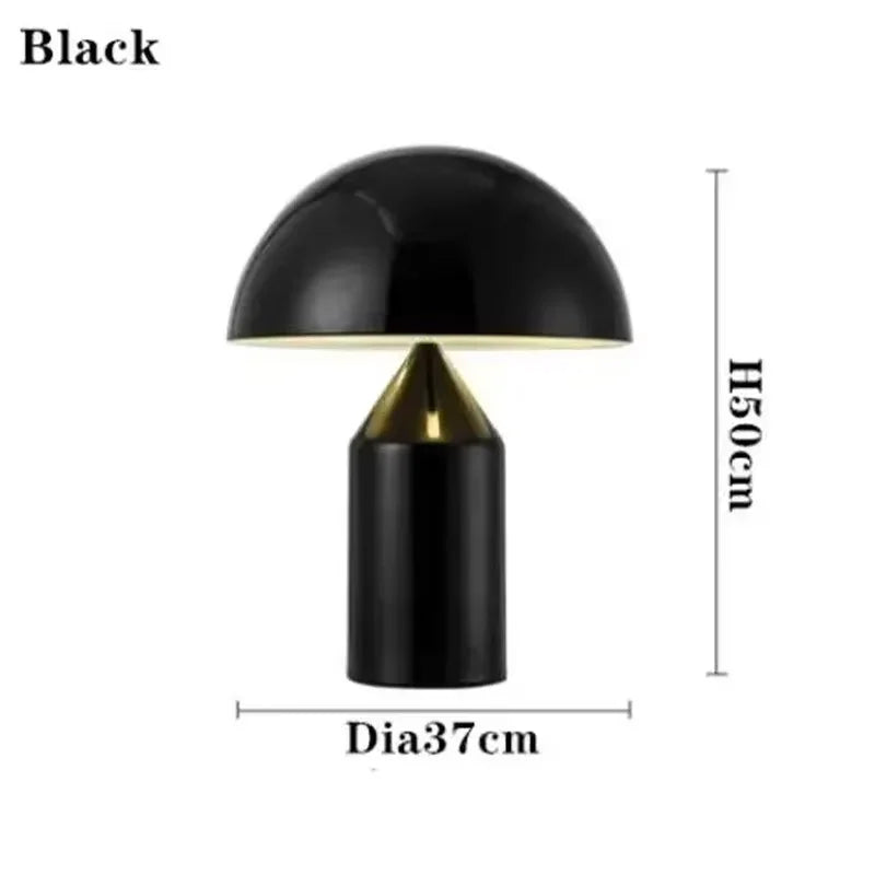 Oluce Atollo Lamp Modern Creative Mushroom Lamp for Bedroom Study Living Room Decoration Gold White Black Bedside Table Lamp