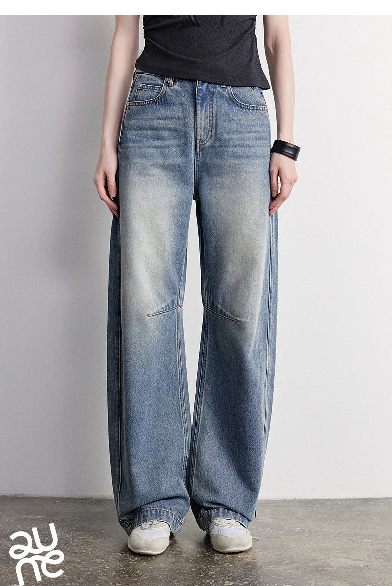 TOYOUTH Women Denim Jeans 2026 Summer New High Waist Curved Knife Pants