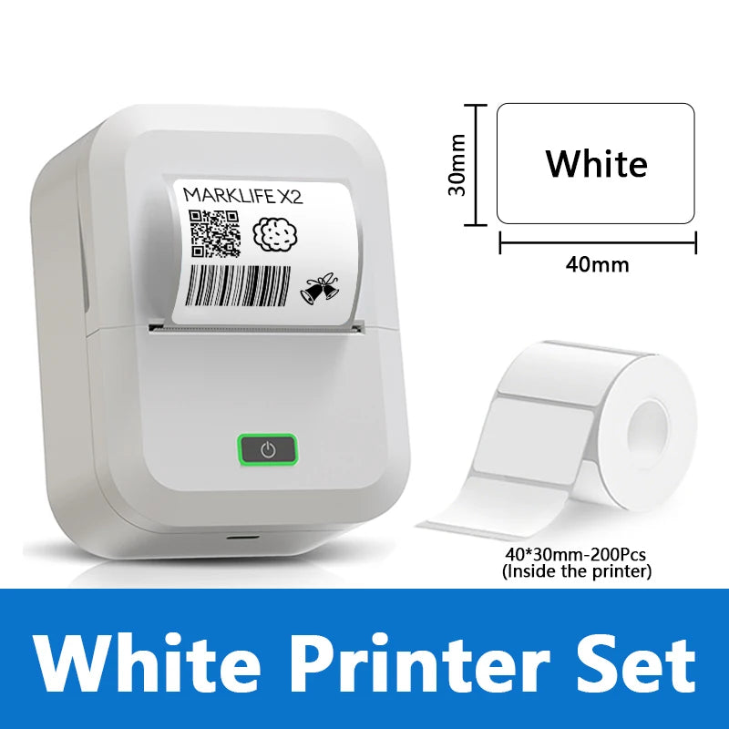Marklife X2 Mini Portable Label Printer 2Inch Handheld Thermal Printer Mobile Bluetooth Wireless Adhesive Label Labeling Machine