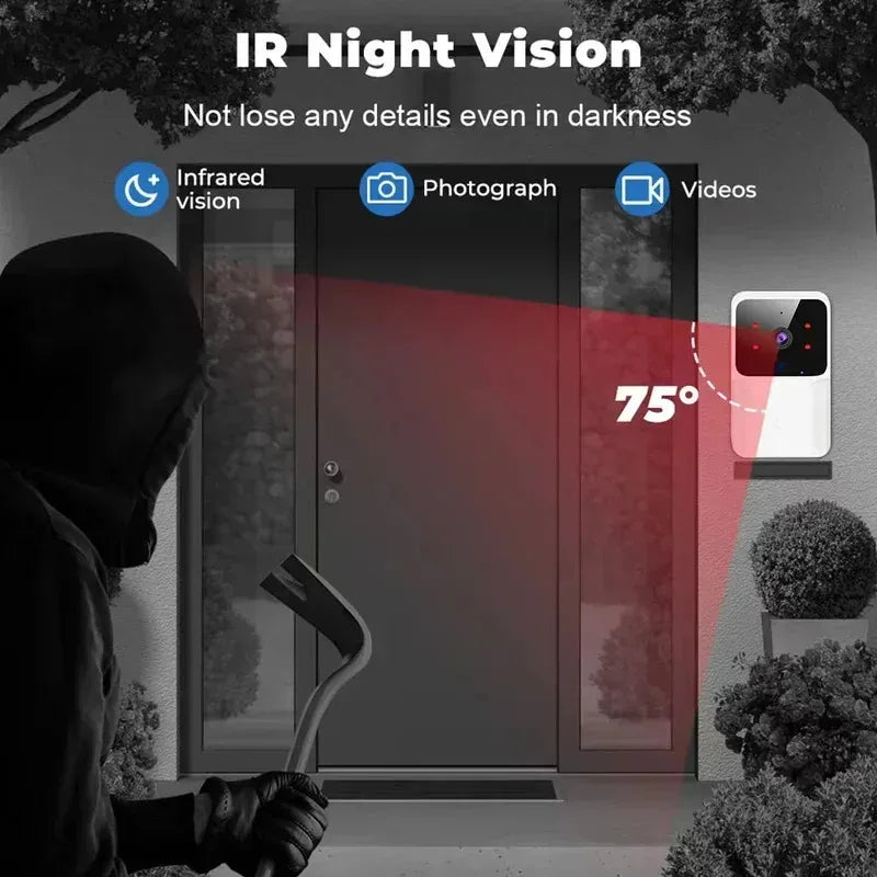 Mini WiFi Video Doorbell Wireless Phone Two-way Intercom System IR Night Vision Smart Home Monitor Security Door Bell Cameras