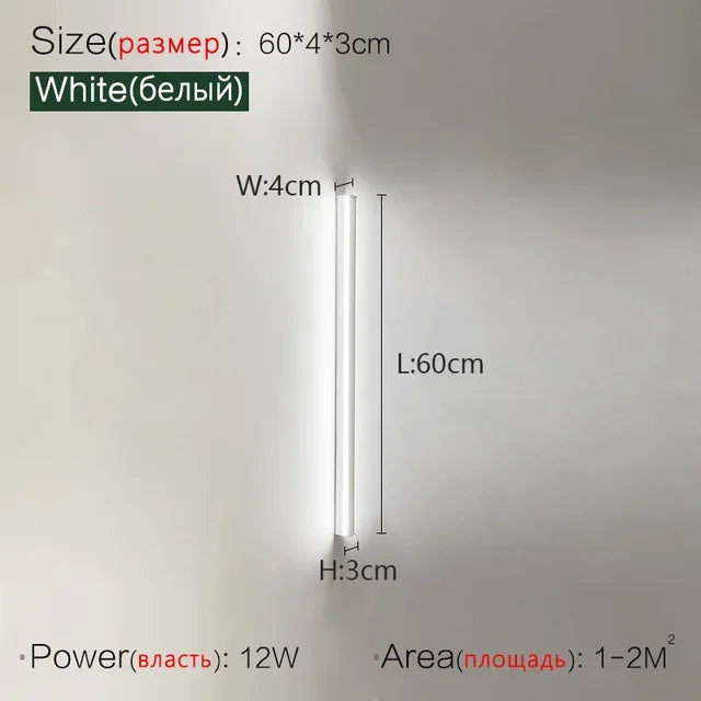 Modern Minimalist LED Wall Lamp Luxury Long Strip Light for Living Room Bedroom Bedside Ceiling Sofa Background Aisle Lighting