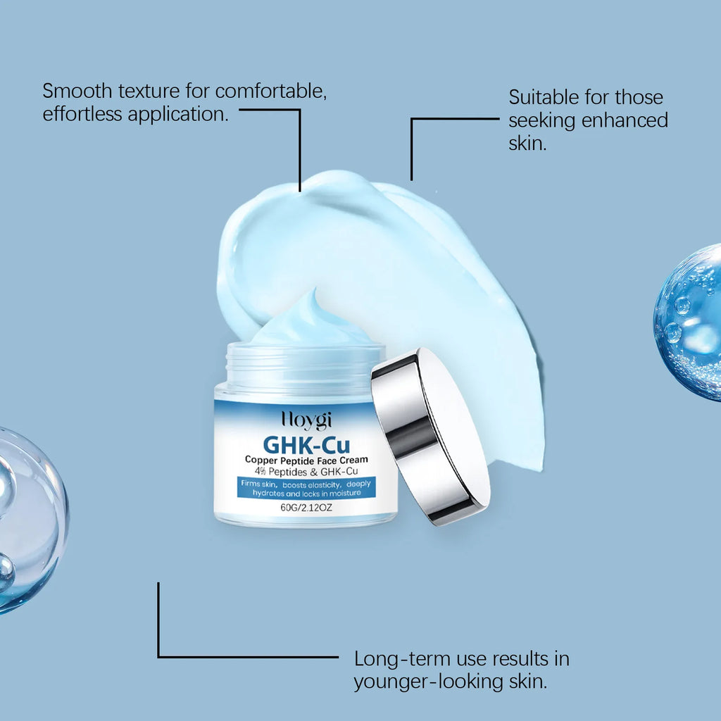 Hoygi Copper Peptide Face Cream Deep Hydration Firming Skin Plump Younger Looking Skin Tightening Anti Aging Facial Moisturizer