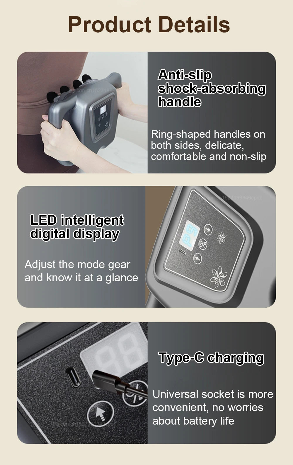 Fascia Gun Muscle Massager Gun High Frequency Waist Massage Machine Sixteen-head Body Shoulder Professional Fascia Massage Gun