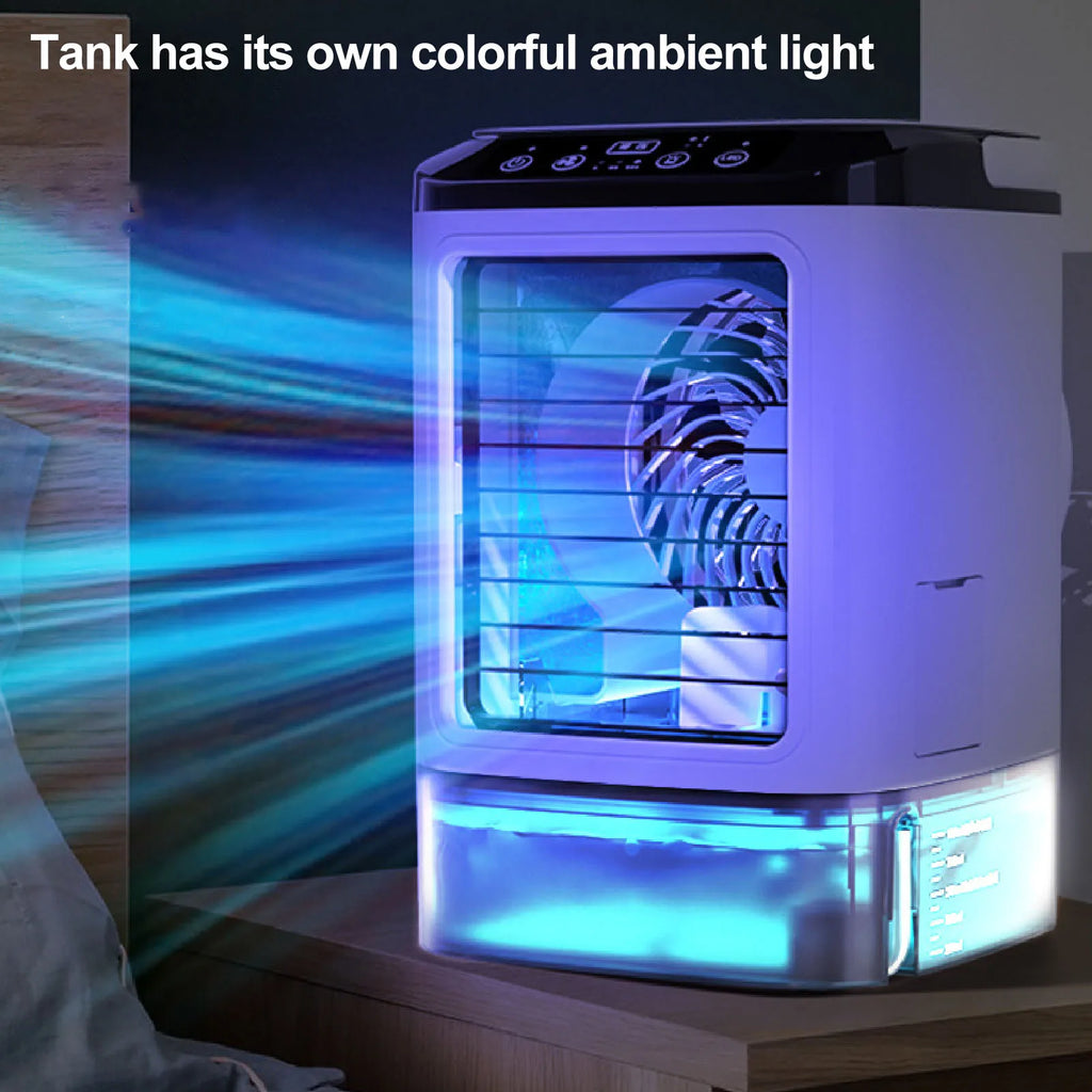 Mini Air Conditioner 12W 900ml Water Tank USB Powered Humidifying Misting Portable Air Cooler for Home Desk Office