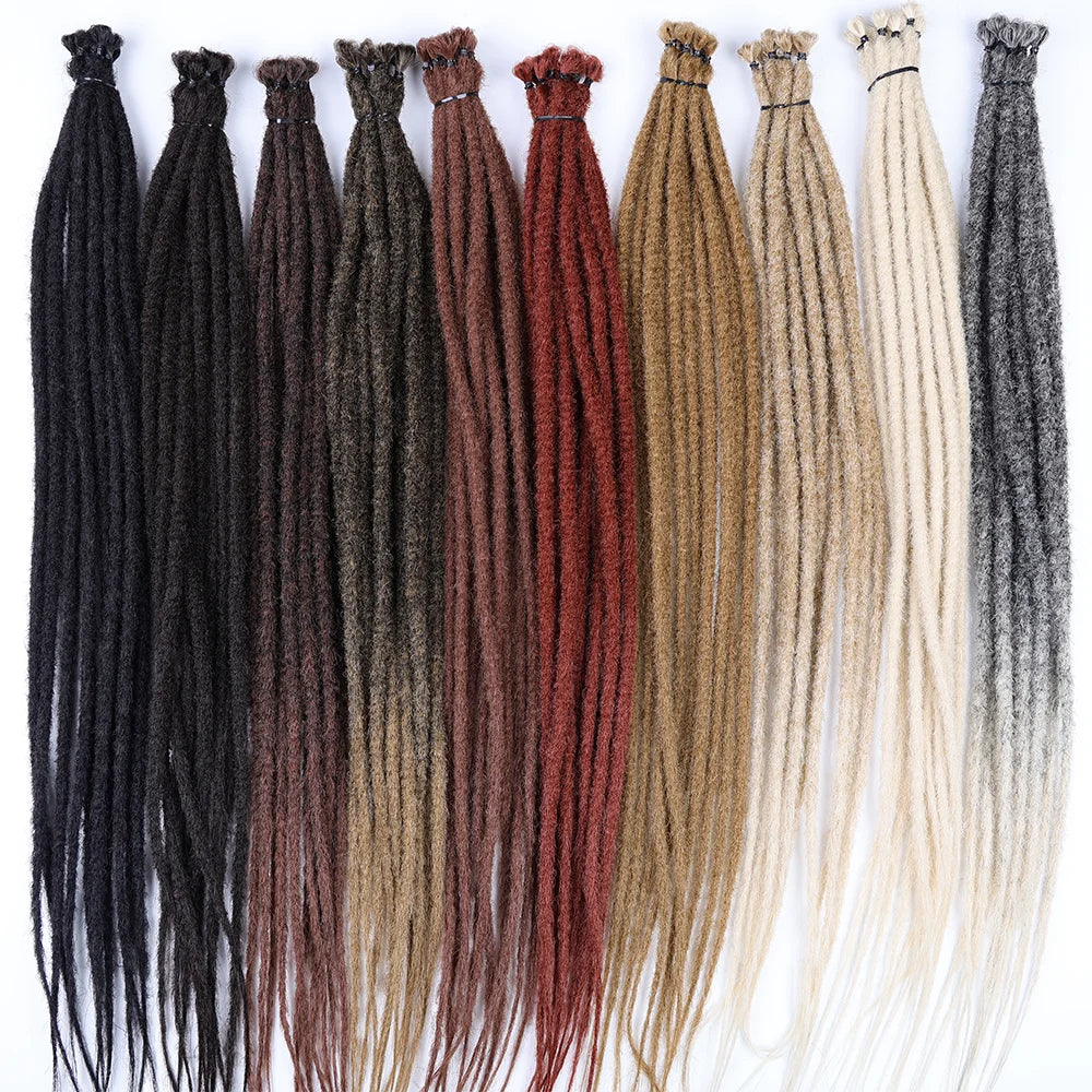 Synthetic Dreadlock Extensions Crochet Dreads 5 Strands 24 Inch Ombre blonde Dreads extensions  Human-Like Hair Loc Extensions