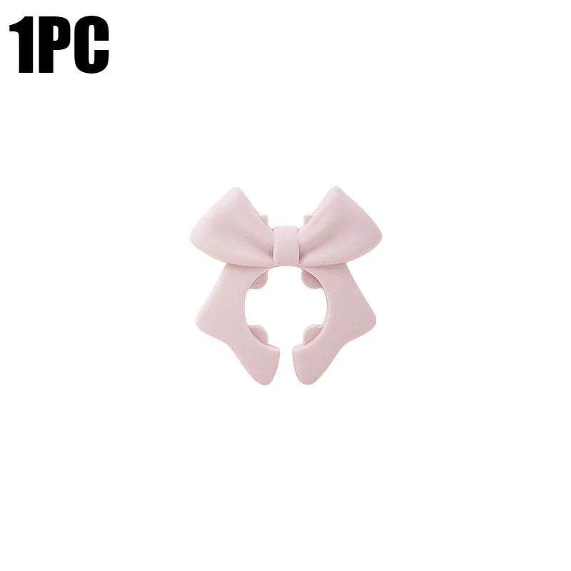 Bow Silicone Spatula Rack Multi-function Pot Clip Bowknot Anti Scalding Overflow Spatula Holder Spoon Rests Kitchen Gadgets