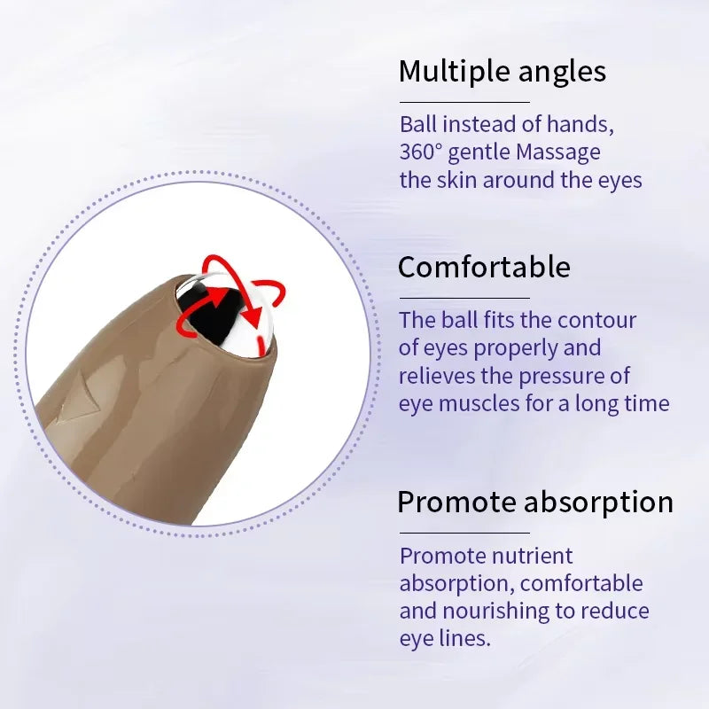 Instant Eye Bag Removal Cream Roller Ball Anti Wrinkle Fade Fine Lines Firming Skin Anti Dark Circle Puffiness Brighten Eye Care