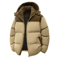 2026 Autumn/Winter New Style Detachable Hooded Down Jacket for Men Plaid Denim Patched Hooded Down Coat for Men US/European size