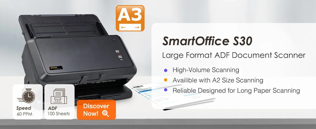 2025Document Scanner - Desktop High Speed Duplex Color Scanner , A4 / A3 Scanner OCR include