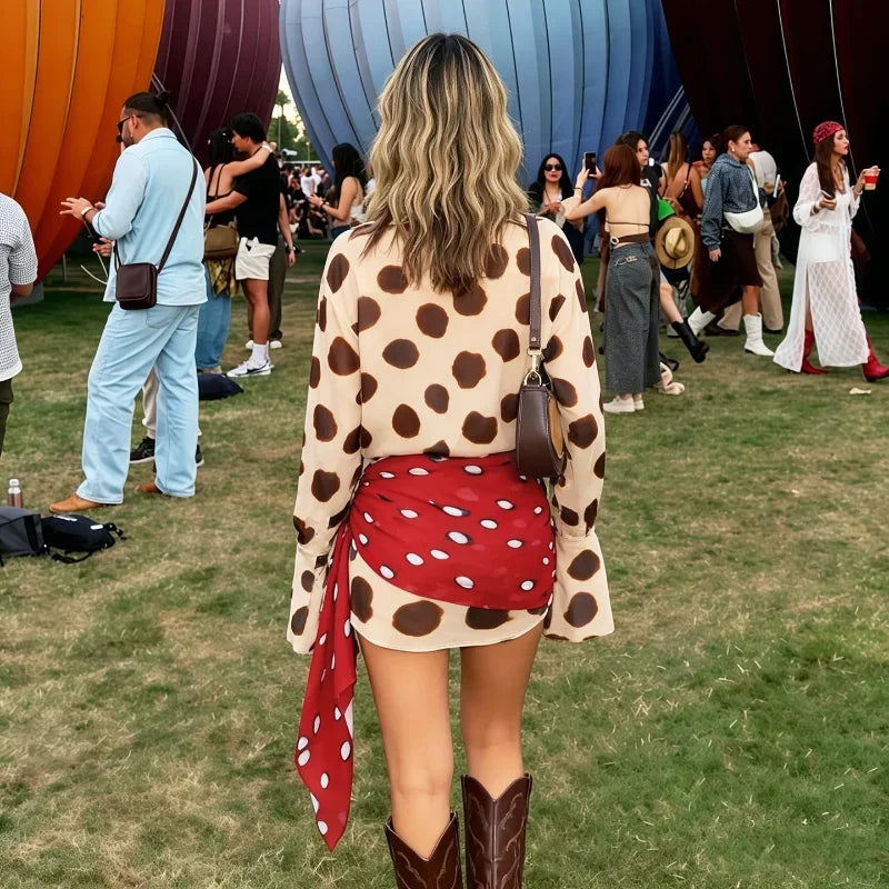 Trendy Slip Dress Animal Print V-neck Sexy  High Slit Fit Maxi Women Dresses Party Stylish Retro Summer Beach Street Outfits Y2k