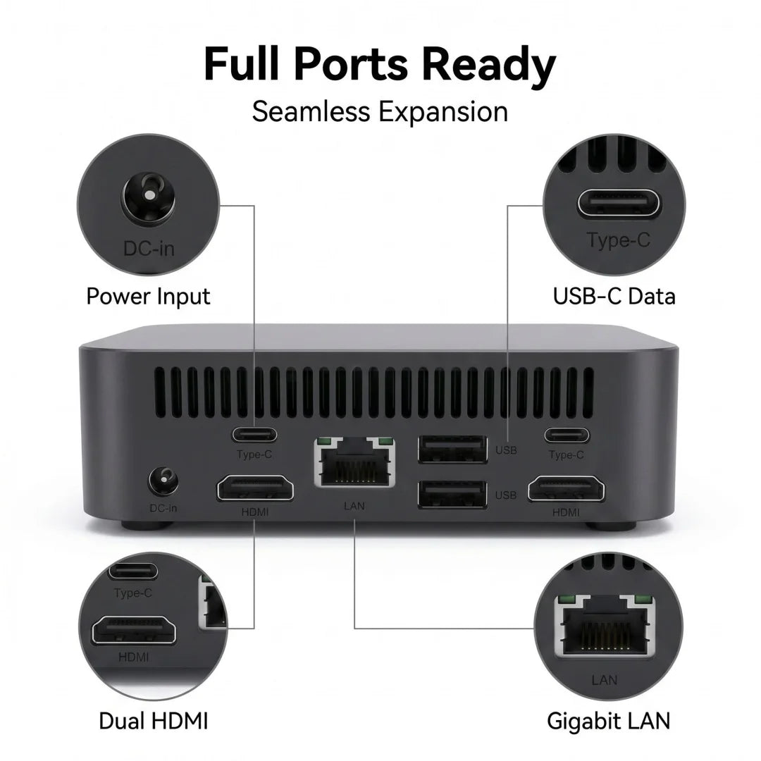 Intel Core N150/I9‑10980HK Ultra Compact Mini PC 16GB RAM 2TB SSD Triple 4K Monitor Home Office Small Pro Sharp Performance