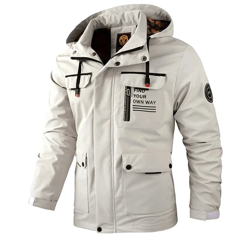 Autumn Men's Windbreaker Hooded Jacket Man Waterproof Outdoor Sports Soft Shell Coats Clothing Men Hiking Mountain Ski Jackets