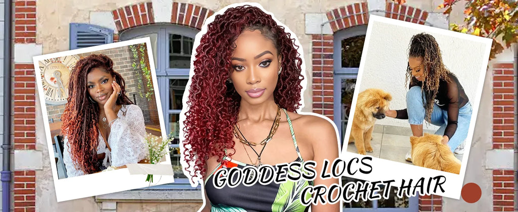 Goddess Locs Crochet Hair 10-22 Inch Faux Locs Crochet Hair Black Women PreLooped Boho Locs Synthetic River Locs with Curly Ends