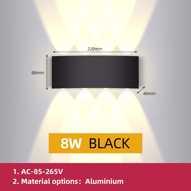 Wall Light Outdoor LED Waterproof External Stairs Street Interior Garden Living Room Fixture Decorative Home Lamp Decor Wall Led