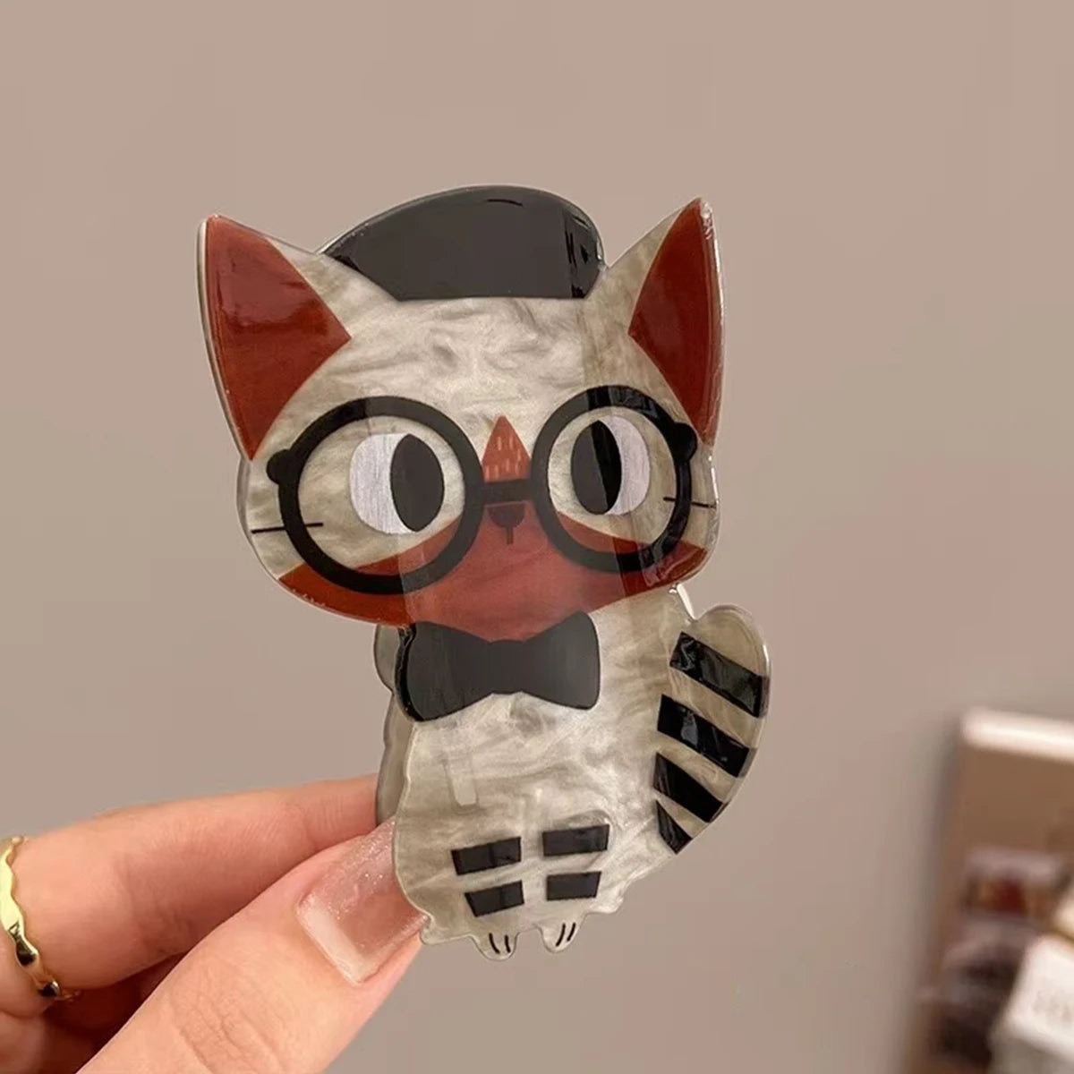 1pc Cute cartoon Puppy Kitten Acetate Hairpin Lady Back of Head Hairpin Grab Shark Clip Headdress