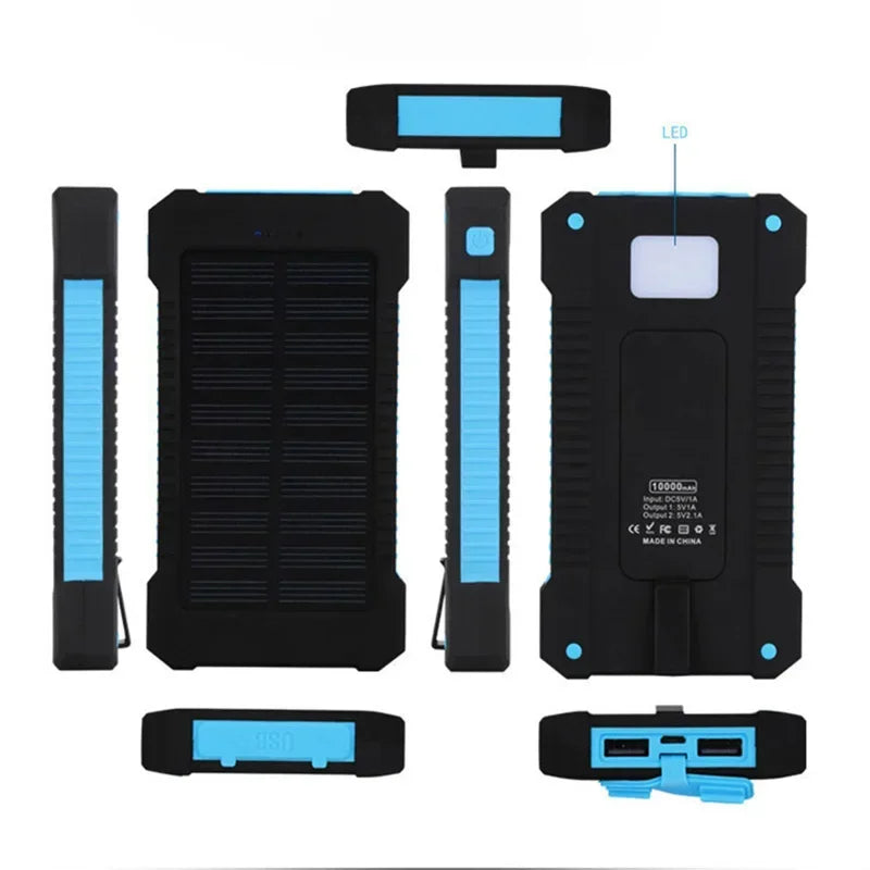 500000mAh Waterproof Outdoor Solar Power Bank Dual USB Travel Portable Solar Phone Charger Solar Powerbanks for Xiaomi Camping