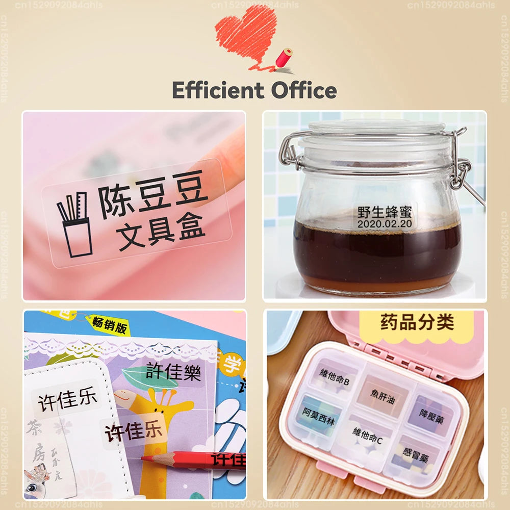 Thermal Label Printer Marklife P15 Labeling Machine Mini Printer Wireless Bluetooth Label Maker or 3PK Adhesive Label Tape