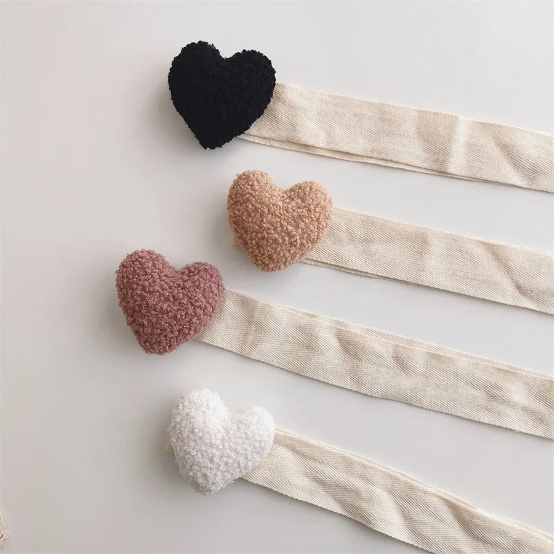 Plush Heart Curtain Tiebacks Bundle Rope Car Curtain Ties Baby Kids Room Window Curtain Holders Home Decor Curtain Accessories