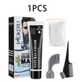 Men's Black Beard Dye Cream With Comb Fast Coloring Beard & Hair Dye Shampoo Cover White Grey Permanent Beard Care Tint Cream