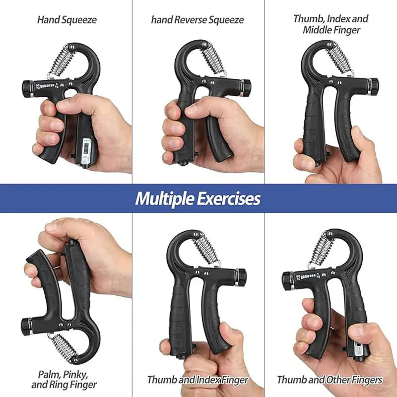 2-Piece Grip Strength Training Device with Counter, Grip Strengthener, Adjustable Resistance of 5-60 kg, Anti-Slip Handle