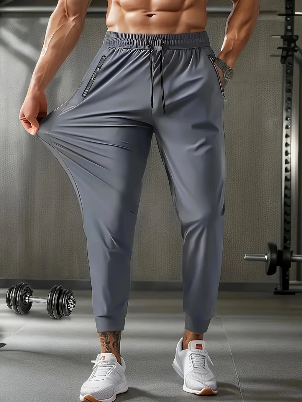 Breathable Plus Size Men's Casual Jogger Pants for Men Tracksuit Trousers Quick Dry Straight Elastic Waist Korean Classic Sport