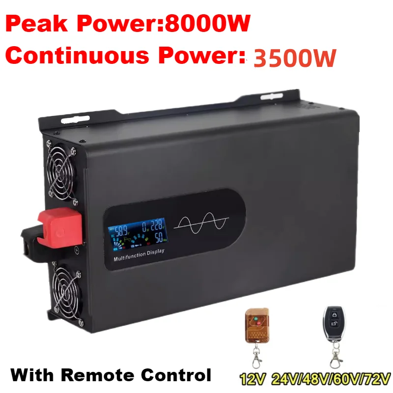 12KW Pure Sine Wave Inverter 12V 24V 48V 72V 96V To AC 220V 110V 10000W 12000W Solar Power Inverter 50HZ 60HZ Voltage Converter