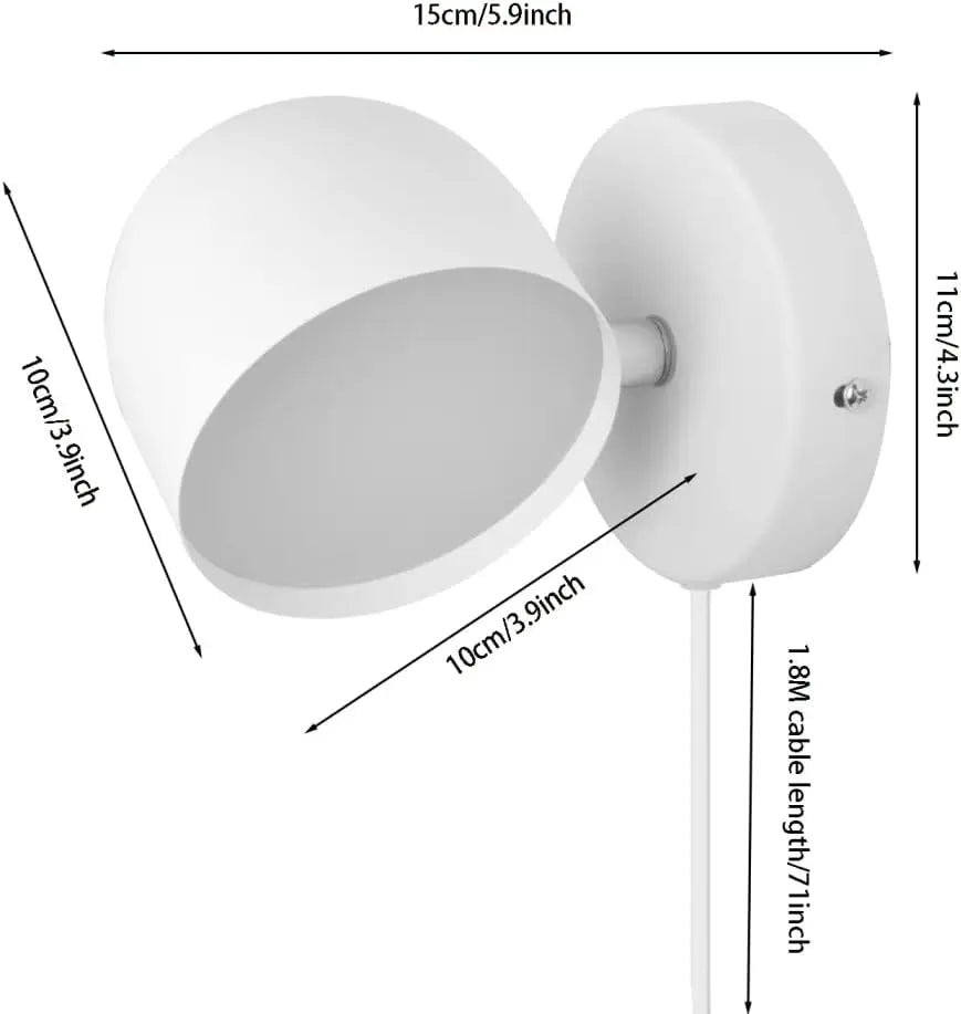 LED Indoor Wall Lamp Touch Dimming Wall Light 350° Rotatable Black White Lamp Hotel Aisle Bedroom Bedside Reading Wall Sconce