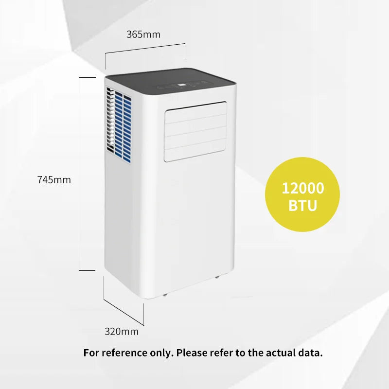 9000BTU Electric Low Noise Energy-Saving Cooling&Heating Portable Air Conditioner with Wheels for Living Room