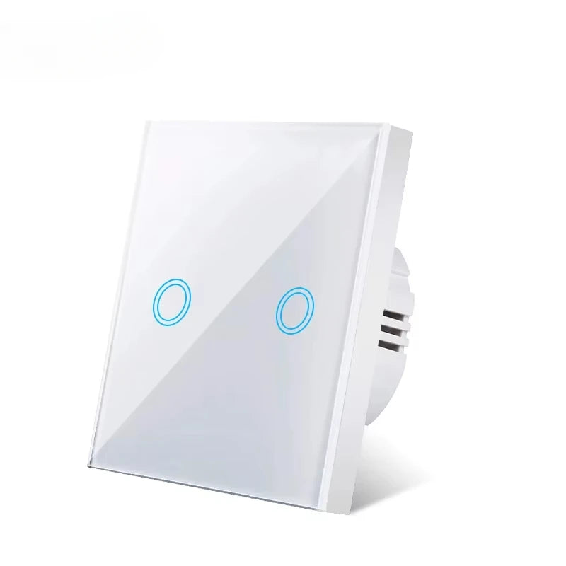 Backlight Panel Touch Switch AC100-240V Led Tempered Crystal Glass Wall Light Sensory Switches 1/2/3 Gang Interruttore