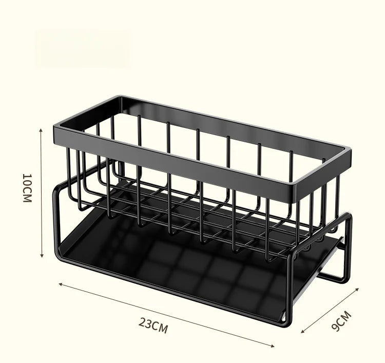 Kitchen Sink Drain Rack Organizer Stainless Steel Self Draining Sink Shelf Soap Sponge Holder Dishcloth Towel Rack Filter Basket