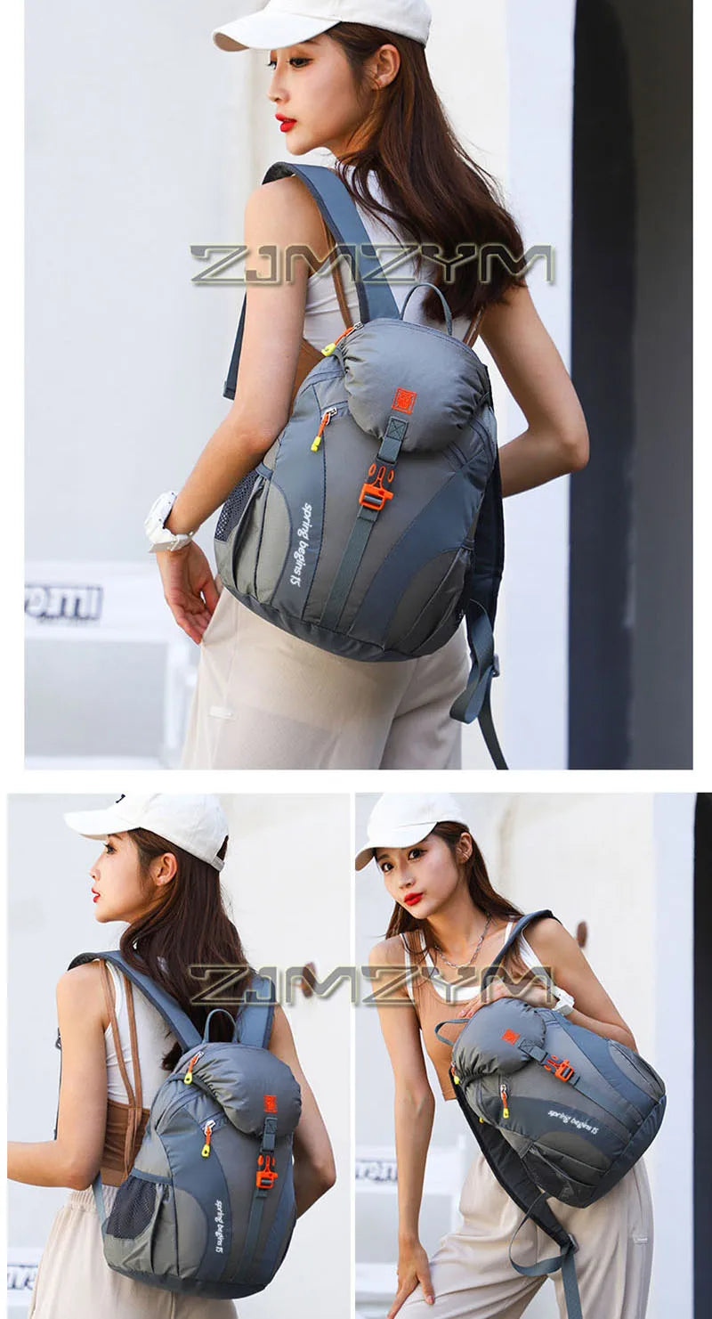 15L Waterproof Outdoor Hiking Bag Large Capacity Anti-theft Double Zipper Hiking Sports Backpack Spring Outing Bag