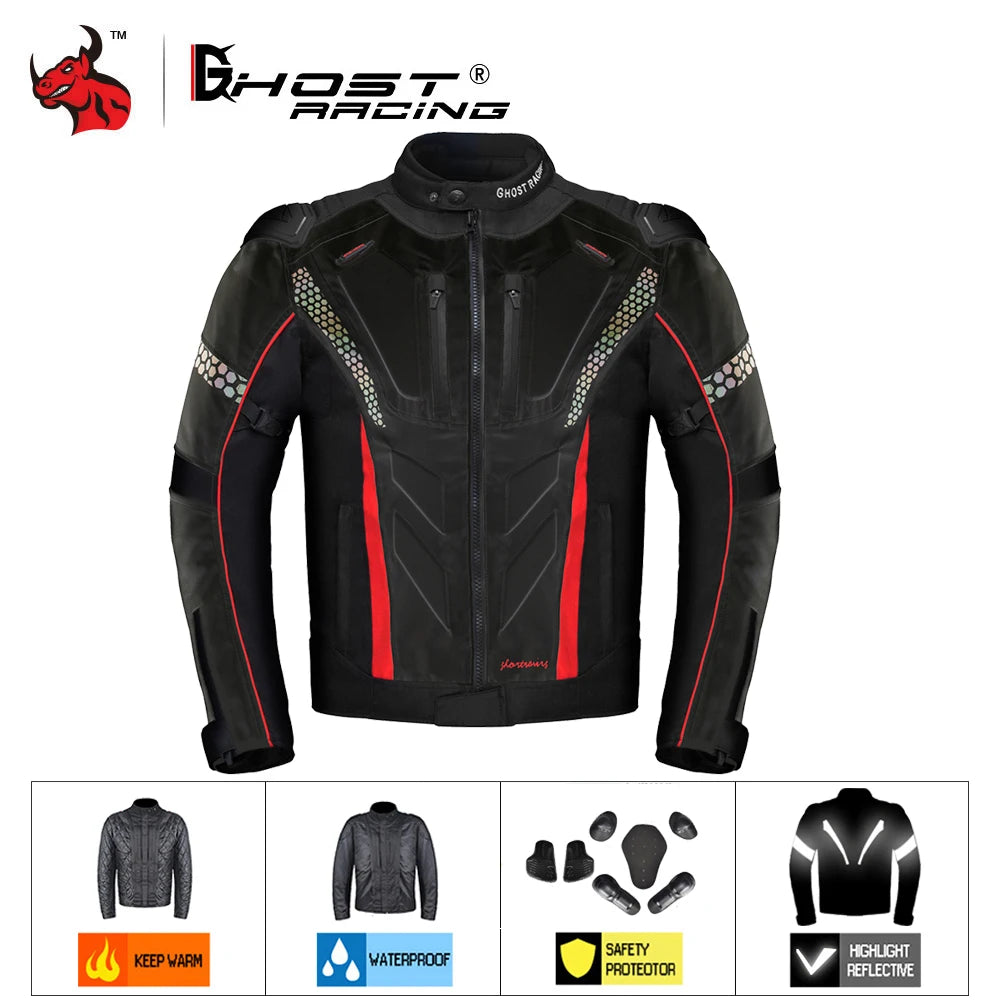 Motorcycle Jacket Pants Suit Protective Gear Motorbike Riding Jacket Waterproof Windproof Motorcycle Pants Suit GHOST RACING