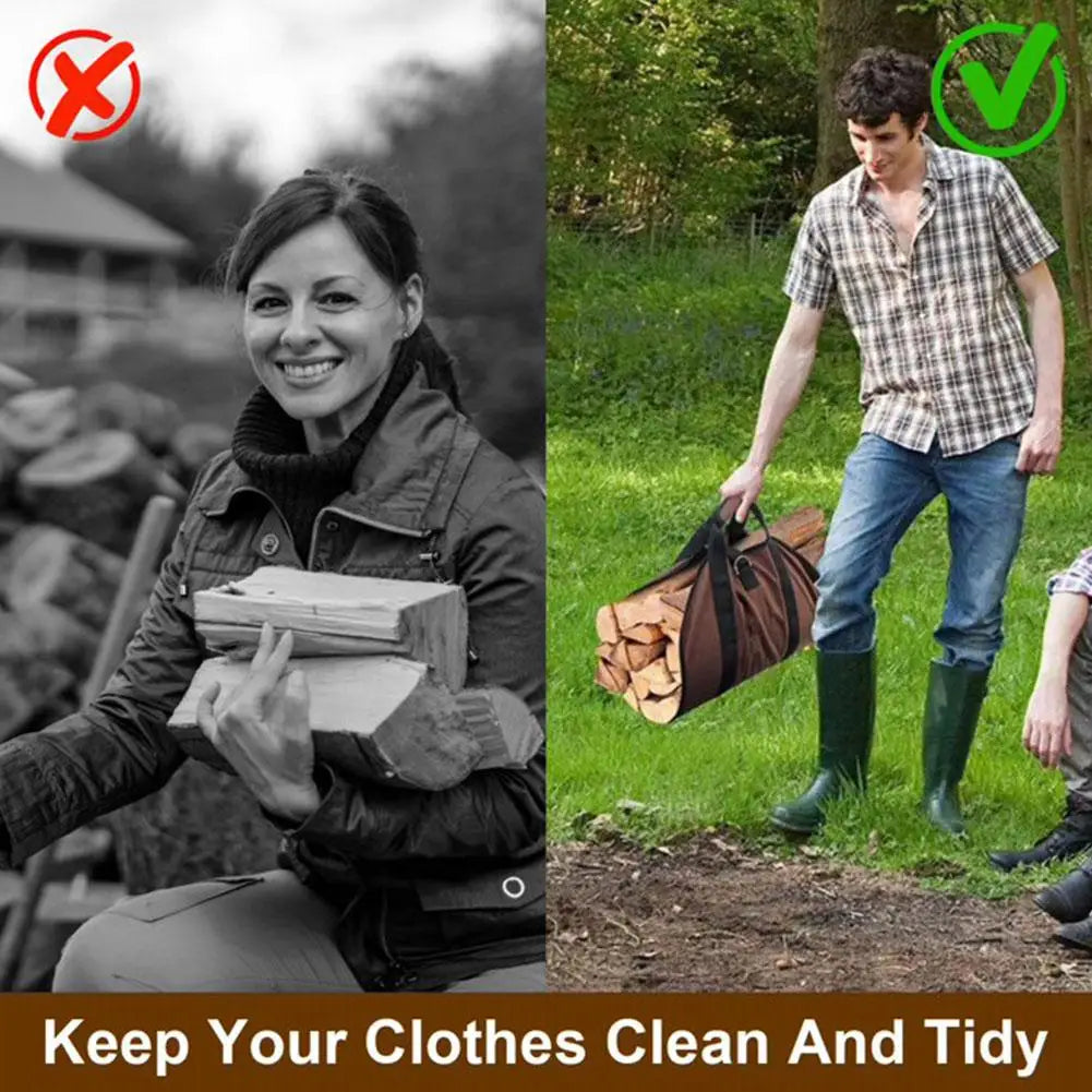Tote Firewood Storage Bag Supplies Supersized Canvas Firewood Carrier Log Carrying Bag Handbags Wood for Log Carrier Fireplace