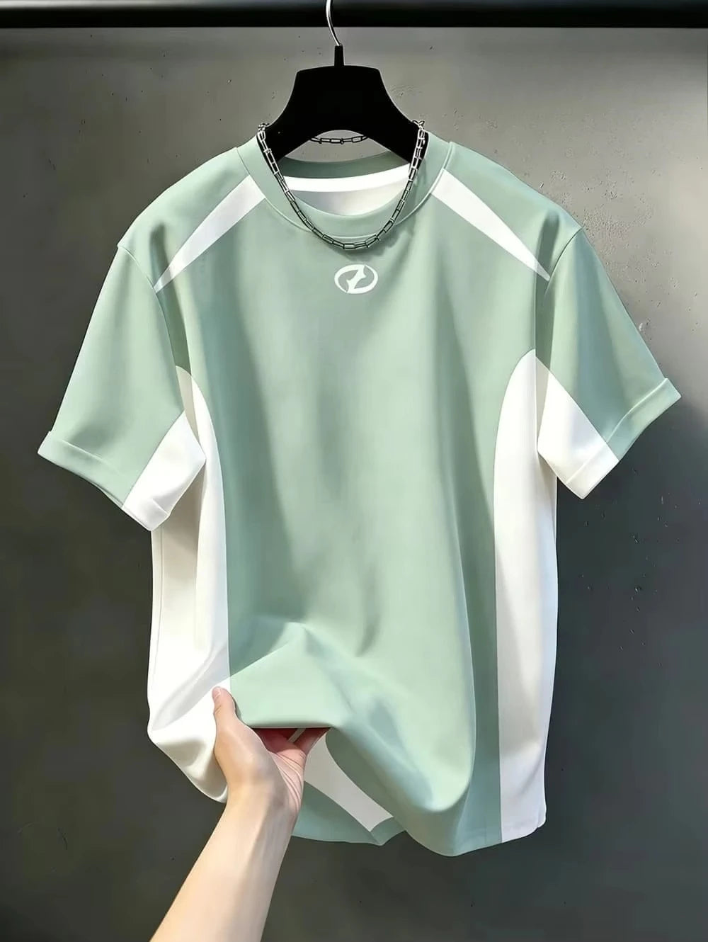 Color-Contrast Vertical Stripes 3D Print Men's Loose-Fitting Breathable Short-Sleeved TShirt Casual Street Trendy Parental Cloth