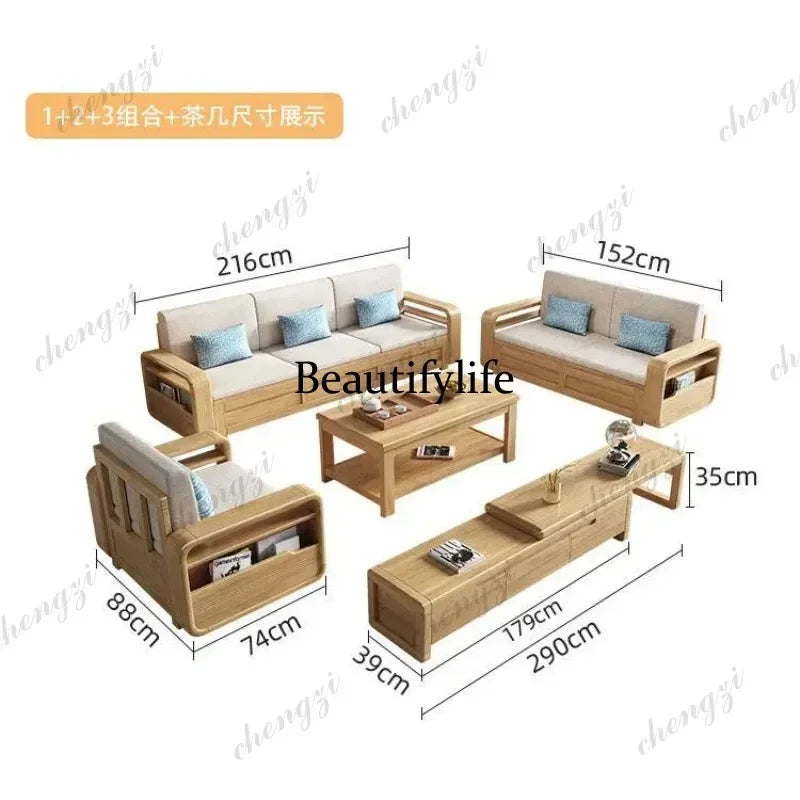 R134 Wood Storage Living Room Sofas Designer Sectional  Nordic Luxury Living Room Sofas Lounges Modern Banken Woonkamer Furnitur