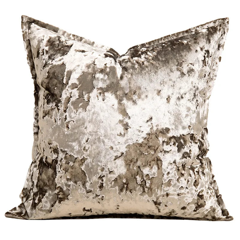 Modern Light Luxury Ice Velvet Black / Light Coffee Throw Pillowcase Woven Back Pillow Cushion Cover