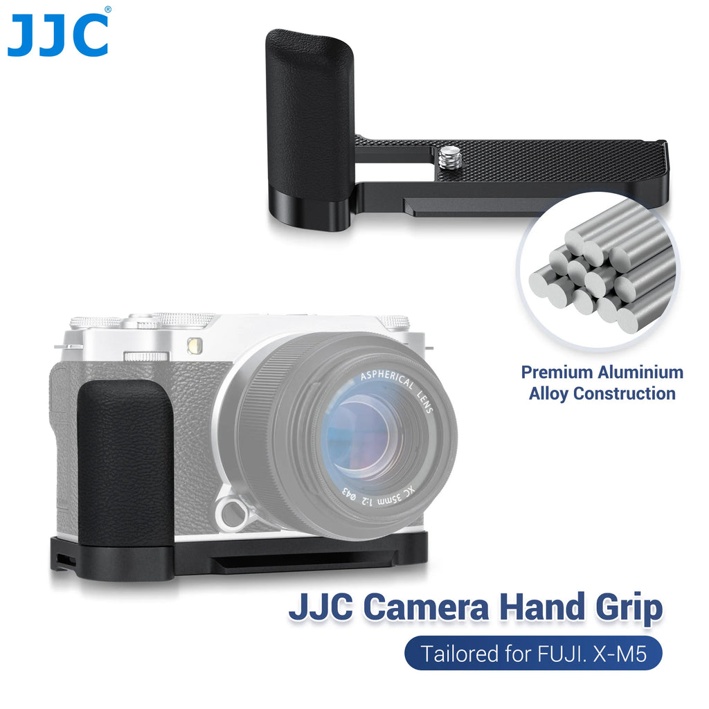 JJC X-M5 L-Shape Metal Hand Grip Handgrip for Fufilm Film X-M5 XM5 Camera With Arca Swiss Quick Release Plate Silicone Handgrip